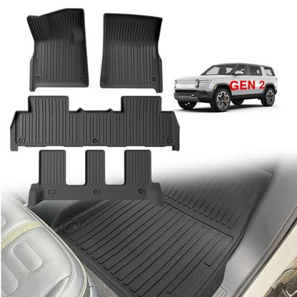 All Weather Floor Mats Compatible with Rivian R1S 2025 2026 Anti