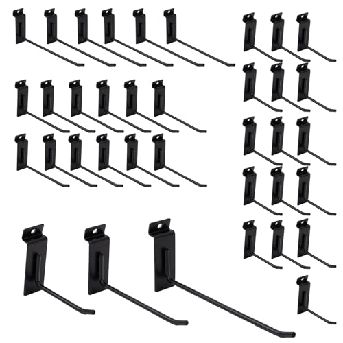Slatwall Accessories Heavy Duty Garage Hooks Slatwall Panel Hooks Slat Wall Hanging Hook for Bike Ladder Garage Storage System Accessory Multi Size Utility
