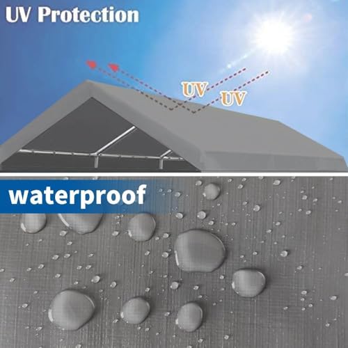12 x 20 FT Carport Replacement Cover (192 Ounce)