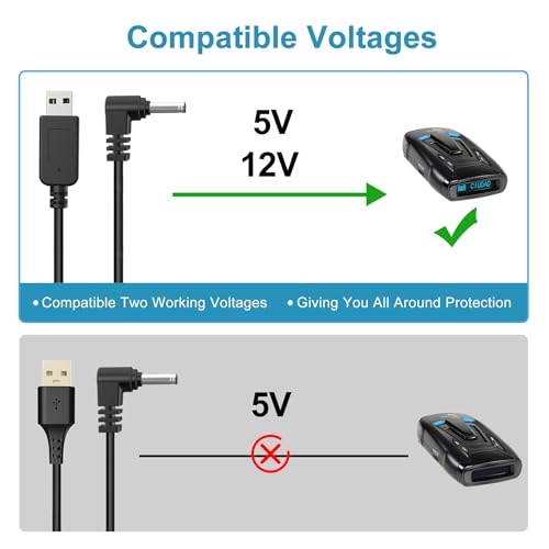 USB to DC3.5 Radar Detector Power Cord (3.3 Foot)