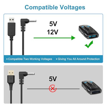 USB to DC3.5 Radar Detector Power Cord