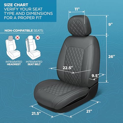 Curated Ashen Leather Seat Covers for Cars & SUVs