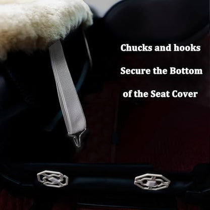 Blue Genuine Sheepskin Car Seat Cover for Fuzzy Fur Wool Cushion