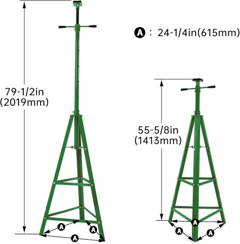 55.62" 79.48" Automotive Under Hoist Jack Stand 2 Ton High Lift