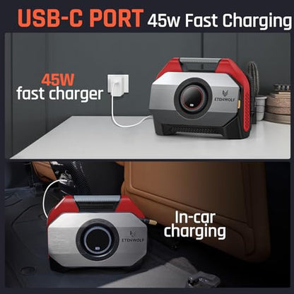 VORTEX S6 Tire Inflator Portable Air Compressor