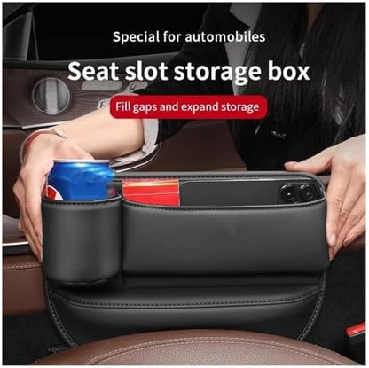 Car Seat Organizer Car Leather Seat Gap Multifunction Crevice Water Cup Holder Storage Box Compatible with Tesla Compatible with Model 3 Compatible with Model Y