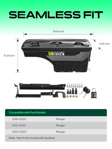Driver Side Truck Bed Storage Tool Box for Ford Ranger