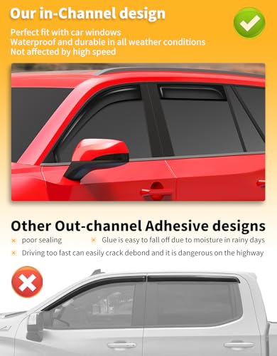 Window Visors Rain Guards for Toyota Grand Highlander 2024 (4 Count)