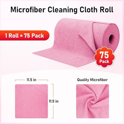 Microfiber Cleaning Cloth Roll (75 Count)