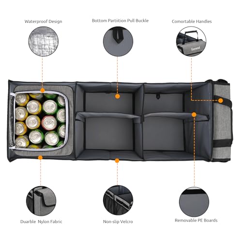 Collapsible Trunk Organizer with Insulated Leakproof Cooler Bag