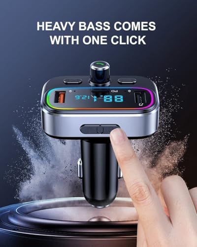 Bluetooth 5.4 FM Transmitter for Car Wireless Radio Adapter Kit