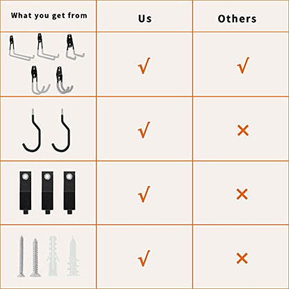 Garage Hooks with Bike Hook & Extension Cord Organizer