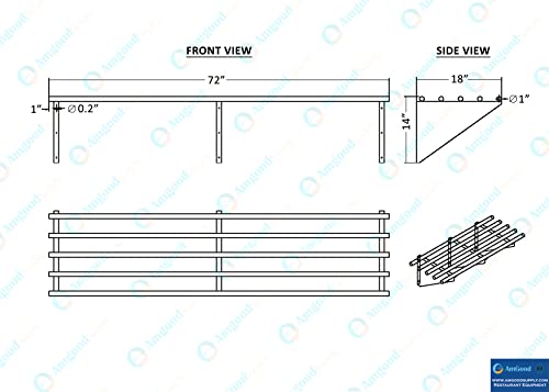 18 in. x 72 in. NSF Stainless Steel Tubular Wall Shelf