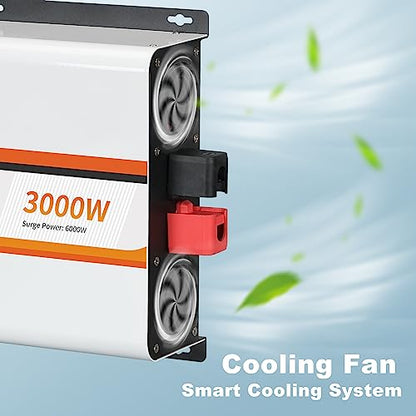 3000W Pure Sine Wave Power Inverter DC 12V to AC 120V