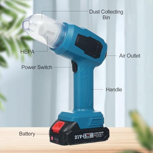 4-in-1 Portable Vacuum Cleaner High Power 16000PA Suction Handheld Car Vacuum with 1500mAh Battery Multi-nozzles for Car Home Office Pet
