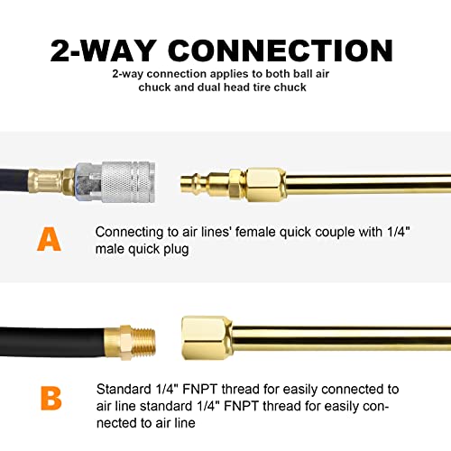 2 Way Connection 13.8" Extended Air Chuck Set