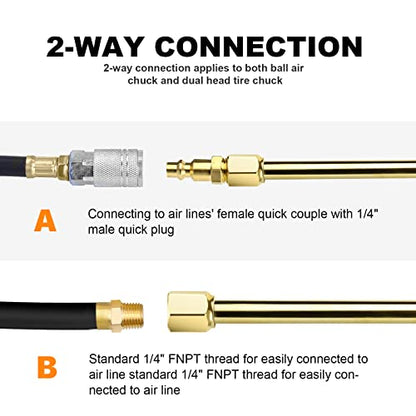 2 Way Connection 13.8" Extended Air Chuck Set