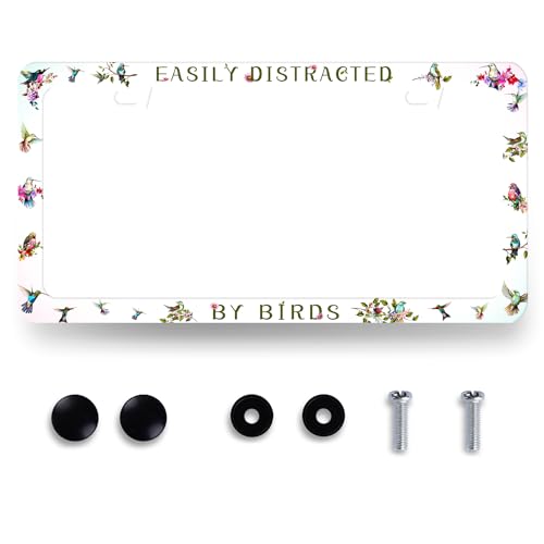 Easily Distracted By Birds License Plate Frame Funny License Plate Holder