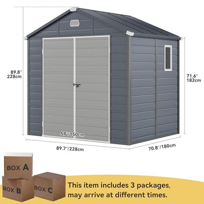 8x6.2FT Outdoor Storage Shed w
