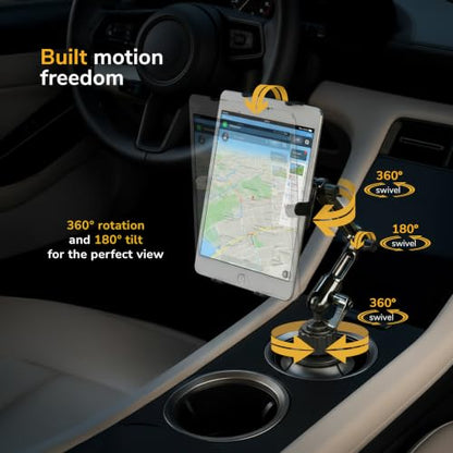 Premium Cup Holder Tablet Mount Fits Vehicle Cupholders 2.75"