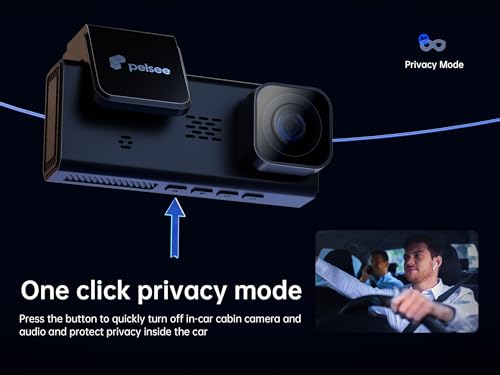 4K 3 Channel Dash Cam Front and Rear Inside