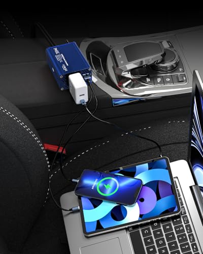 150W Car Power Inverter 12V DC to 110V AC Converter Vehicle Adapter Plug Outlet with 3.1A Dual USB Car Charger for Laptop Computer