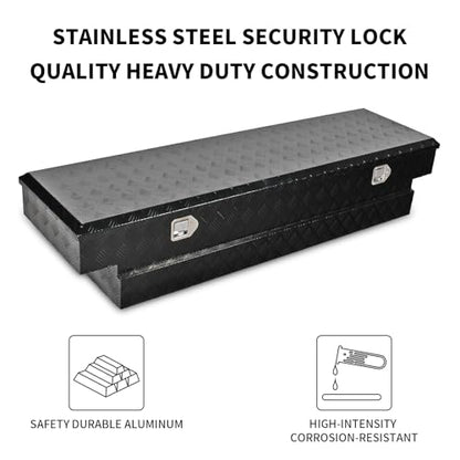 69 Inch Heavy Duty Aluminum Tool Box Wide Utility Trailer Stripes Plated