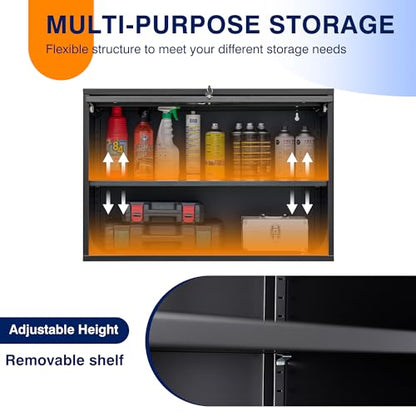 Metal Garage Wall Cabinet with Doors and Shelves