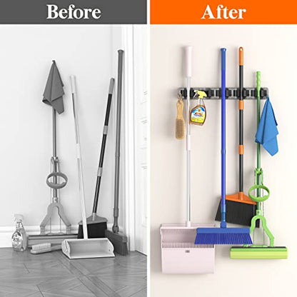 Mop and Broom Holder Organizer Wall Hanging Mount (2 Count)