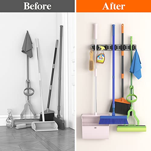 Mop and Broom Holder Organizer Wall Hanging Mount