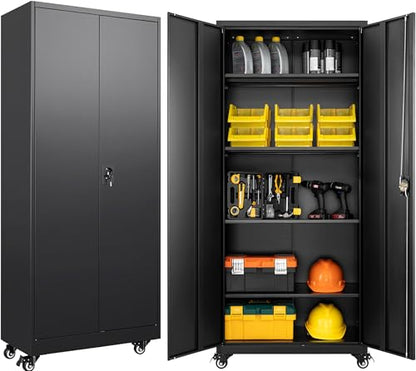 Metal Storage Cabinet with Wheels