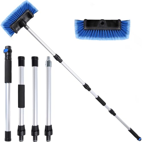 70" Car Wash Brush with Long Handle and 12" Soft Bristle Brush Head