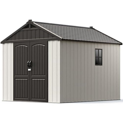 8x10 FT Resin Outdoor Storage Shed with Floor