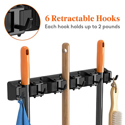 Mop and Broom Holder Organizer Wall Hanging Mount