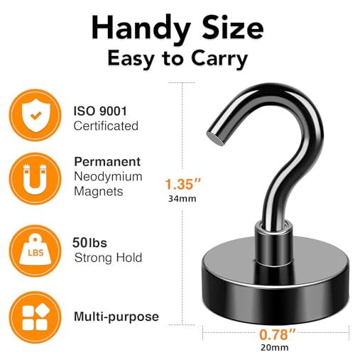 Magnetic Hooks 50LB+ Heavy Duty Magnet Hook for Cruise Cabins