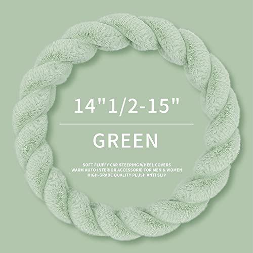 Luxury Fluffy Winter Car Steering Wheel Cover for Women Soft Warm Plush Cute Auto Accessories for Vehicle