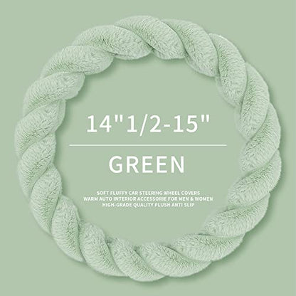 Luxury Fluffy Winter Car Steering Wheel Cover for Women Soft Warm Plush Cute Auto Accessories for Vehicle