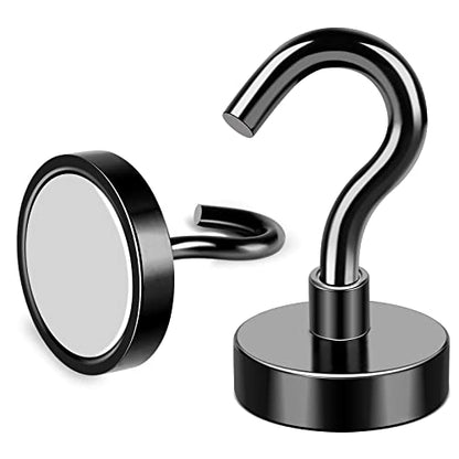 Magnetic Hooks 30Lbs+ Black Heavy Duty Earth Magnets with Hook