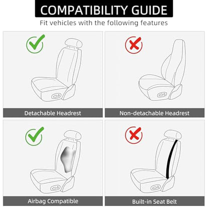 2 Pack Waterproof Full Surround Leather Car Seat Covers Full Set (2 Count)
