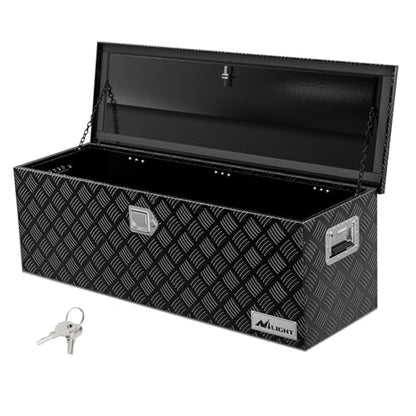 44 Inch Truck Tool Box Heavy Duty Aluminum Stripes Plated