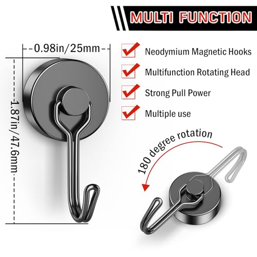Strong Magnetic Hooks (6 Count)