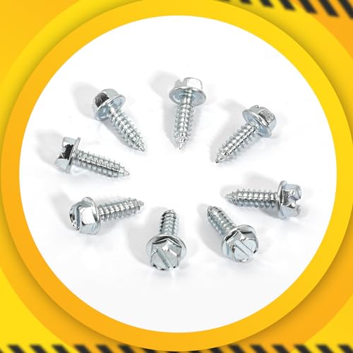 Upgraded】 100 Pcs License Plate Mounting Screws for Car Dealers #14 x 3 (100 Count)
