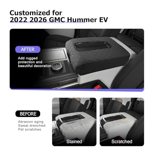 2025 2026 Hummer EV Center Console Cover Compatible with 2022 2023 2024 2025 2026 GMC Hummer EV SUV Accessories 2025 2026 Hummer EV Pickup Armrest Cover Armrest Console Cover