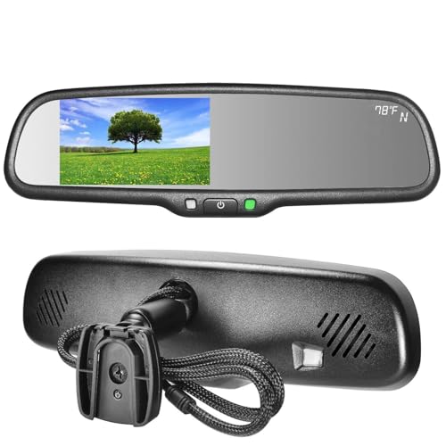 10.5" OEM Rear View Mirror with 4.3" LCD Screen + Compass & Temperature