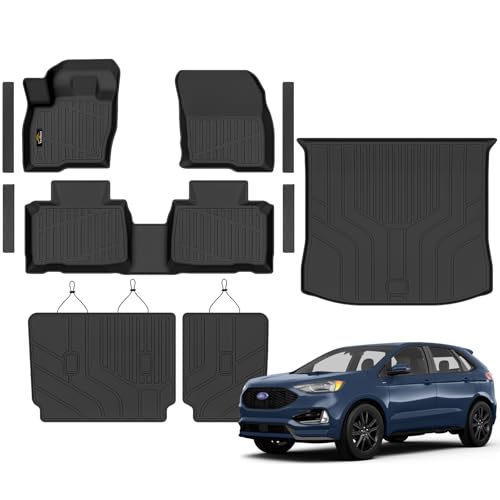 Floor Mats & Cargo Mat & Backrest Mat Custom for Ford Edge 2015 (160 Ounce)