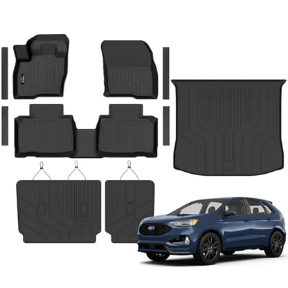 Floor Mats & Cargo Mat & Backrest Mat Custom for Ford Edge 2015 (160 Ounce)