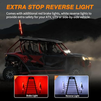 RGB LED Whip Light 1PC 3FT Lighted Antenna Whips