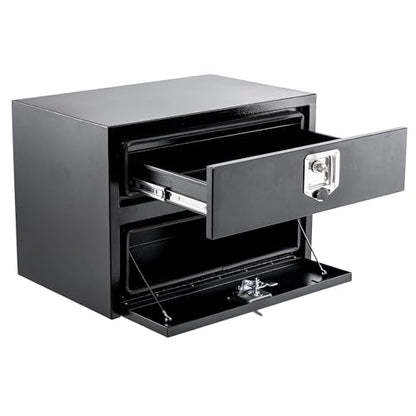 24'' Black Steel Truck Tool Box with Drawer