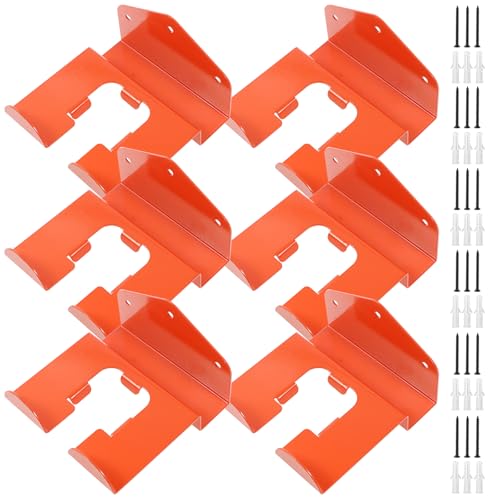 6 Pack Weed Eater Hanger Wall Mounted Bulk Weedeater Garage Trimmer Rack Heavy Duty Garden Tool Hanger Steel Weed Whackers Holder Organizer Hooks for Grass Garden Tools (6 Count)