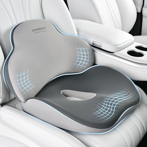 Car Seat Cushion and Lumbar Support Pillow